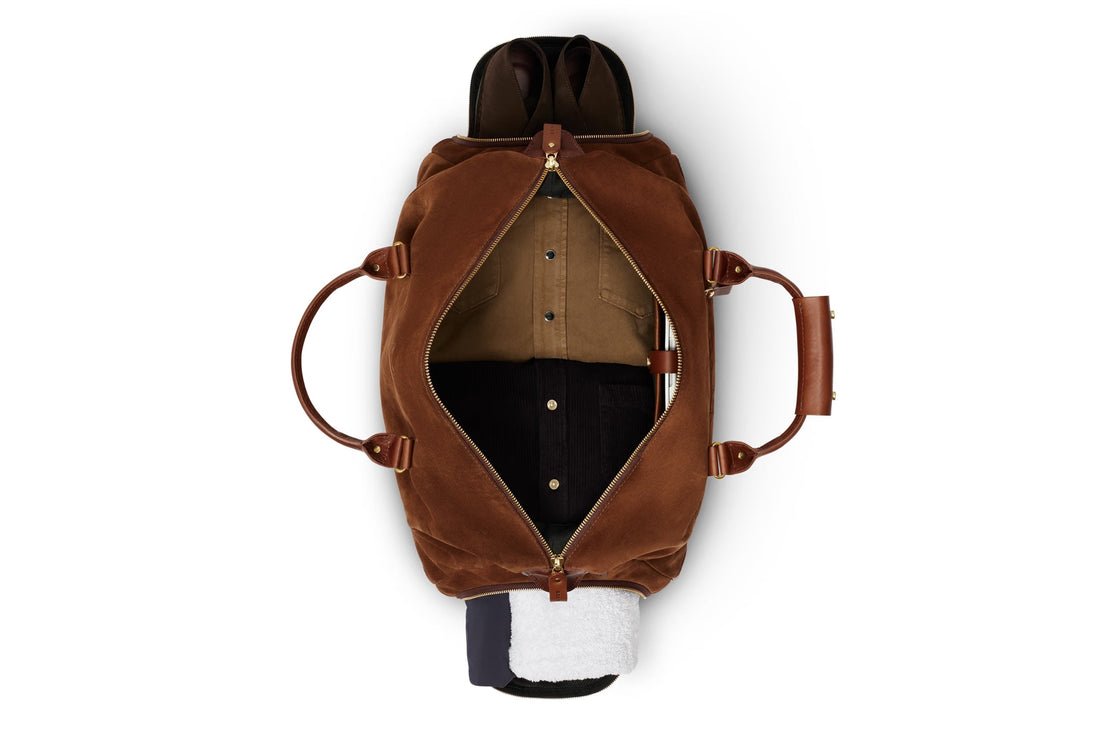 Custom Raj Rathore Suede Duffle Bag