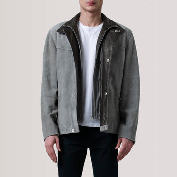 Henrik Grey Suede Cafe Racer