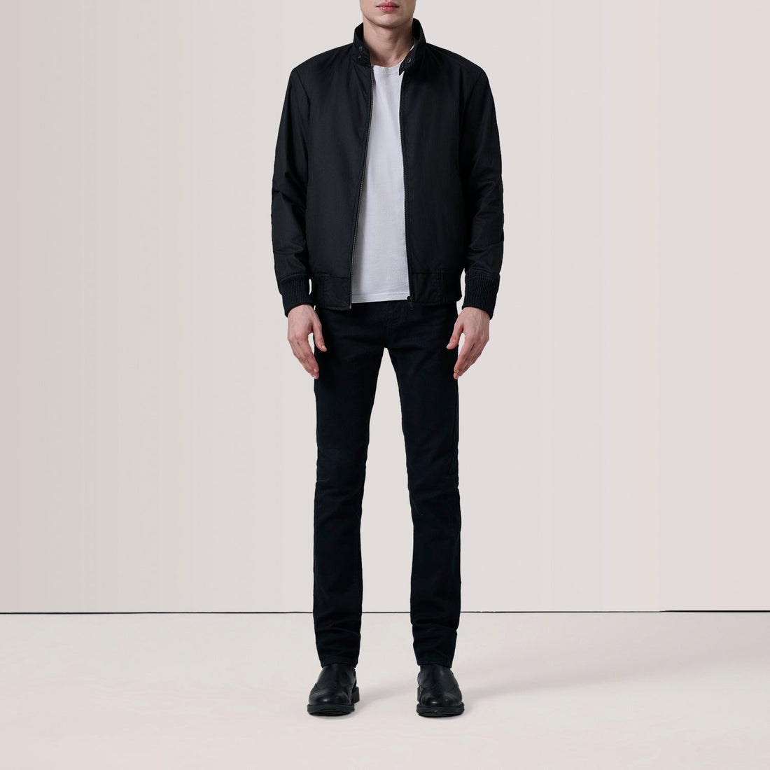 Morrison Black Canvas Bomber Jacket
