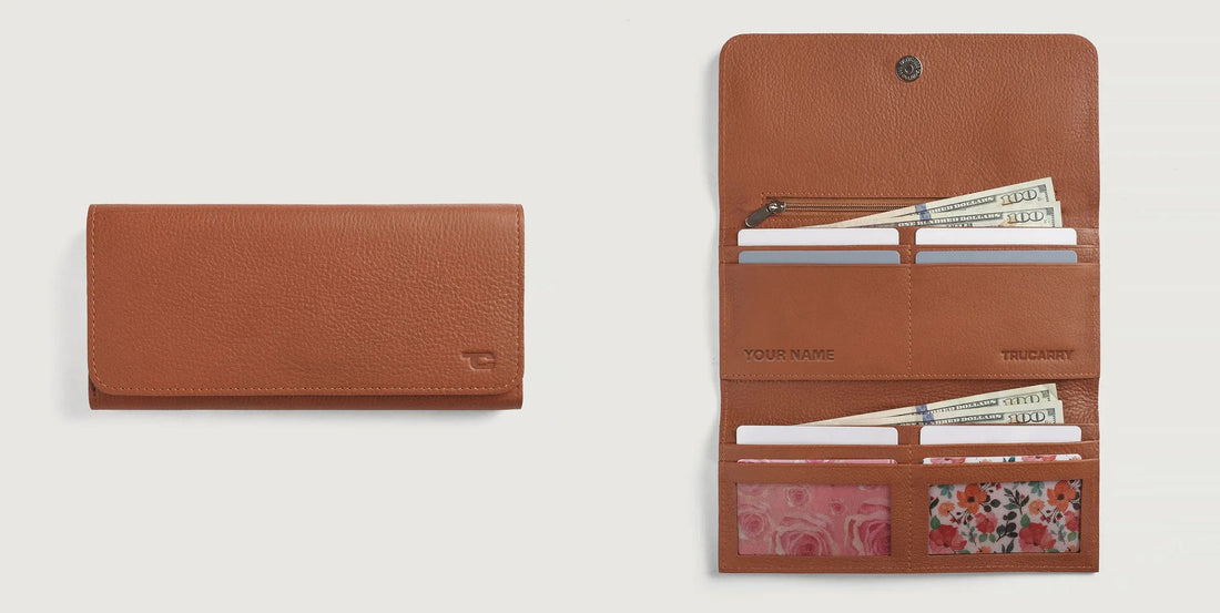 Personalized Continental Leather Wallet With Name/Initials Engraving - Add On