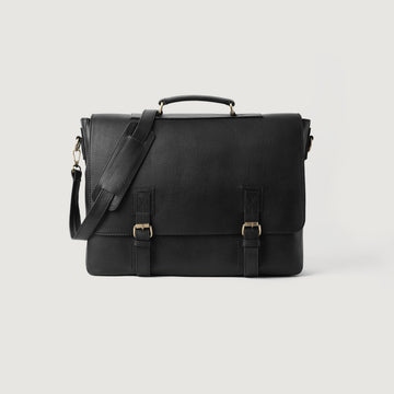 The Cristoph Black Leather Messenger Bag