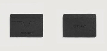 Personalized Leather Card Holder With Name/Initials Engraving - Add On